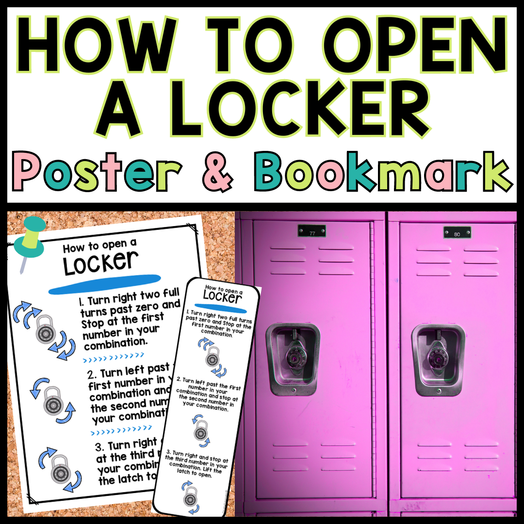 How to Open a Locker Poster & Bookmark
