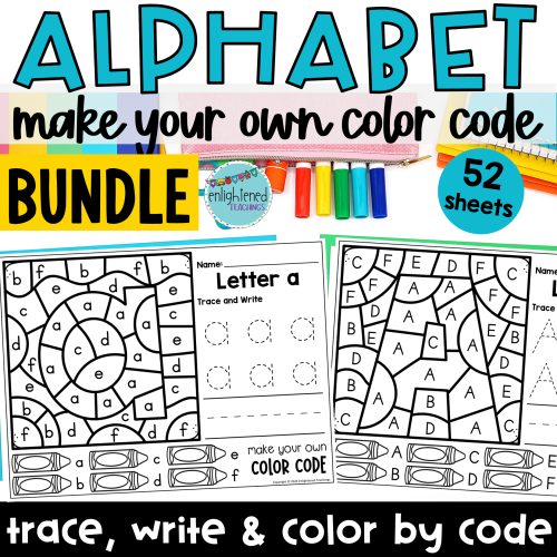 Editable Color By Code Letters Alphabet Color by Code BUNDLE Uppercase & Lowercase Letters - Made By ...