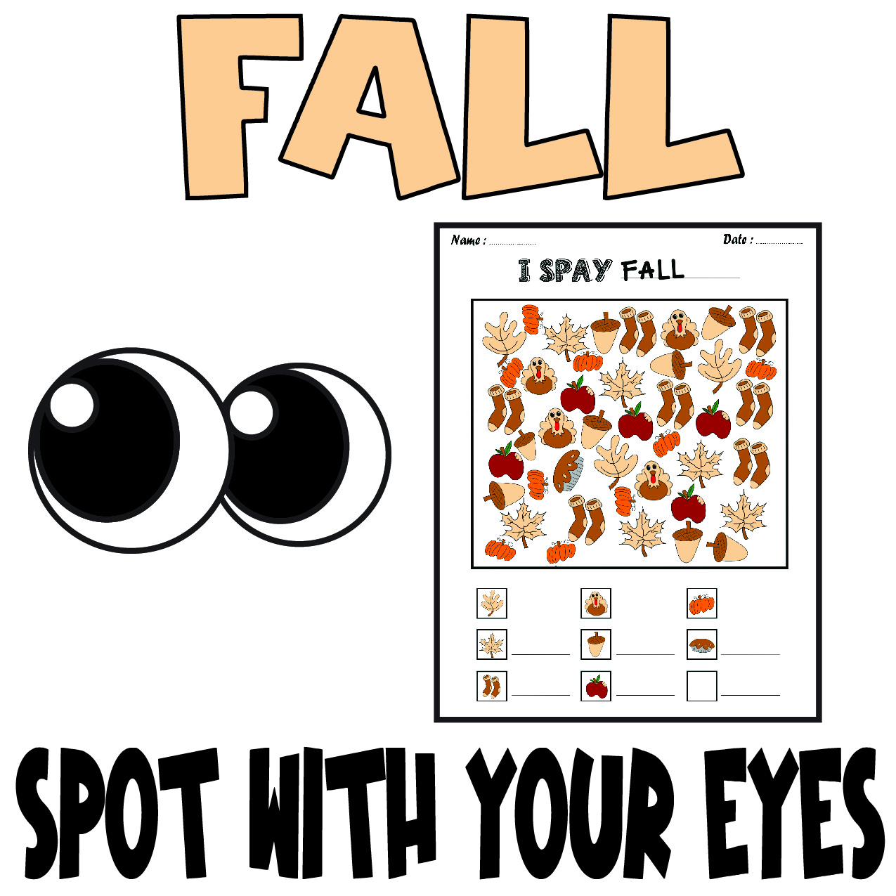 FALL spy with your eyes , All About FALL Spot with your eyes Activities