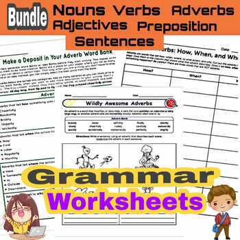 Daily Grammar Activities BUNDLE | Grammar Worksheets for 4th, 5th , 6th Grade