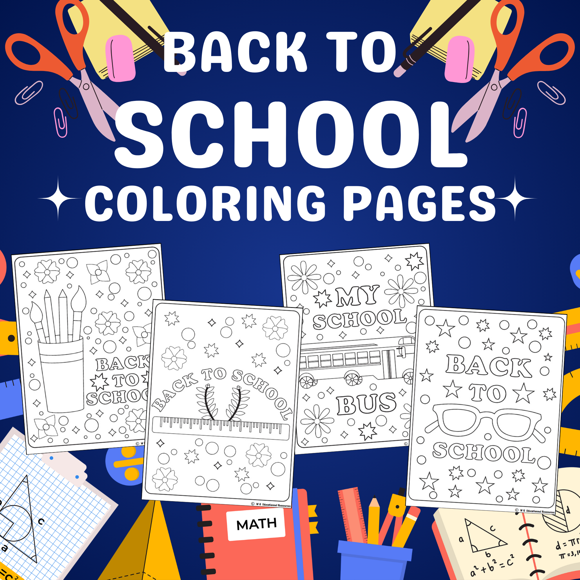 Back to School Coloring Page | Fun First Day of School Coloring Page Printable