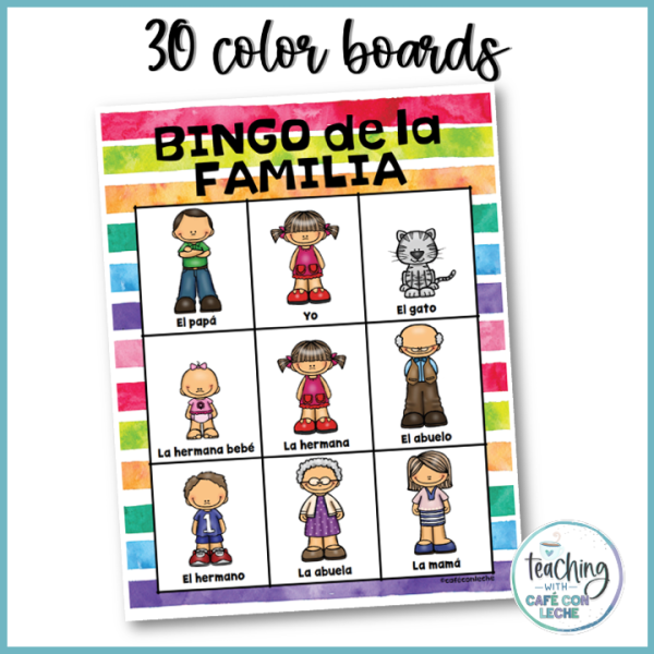 Bingo de la familia - Family Bingo Game in Spanish - Made By Teachers
