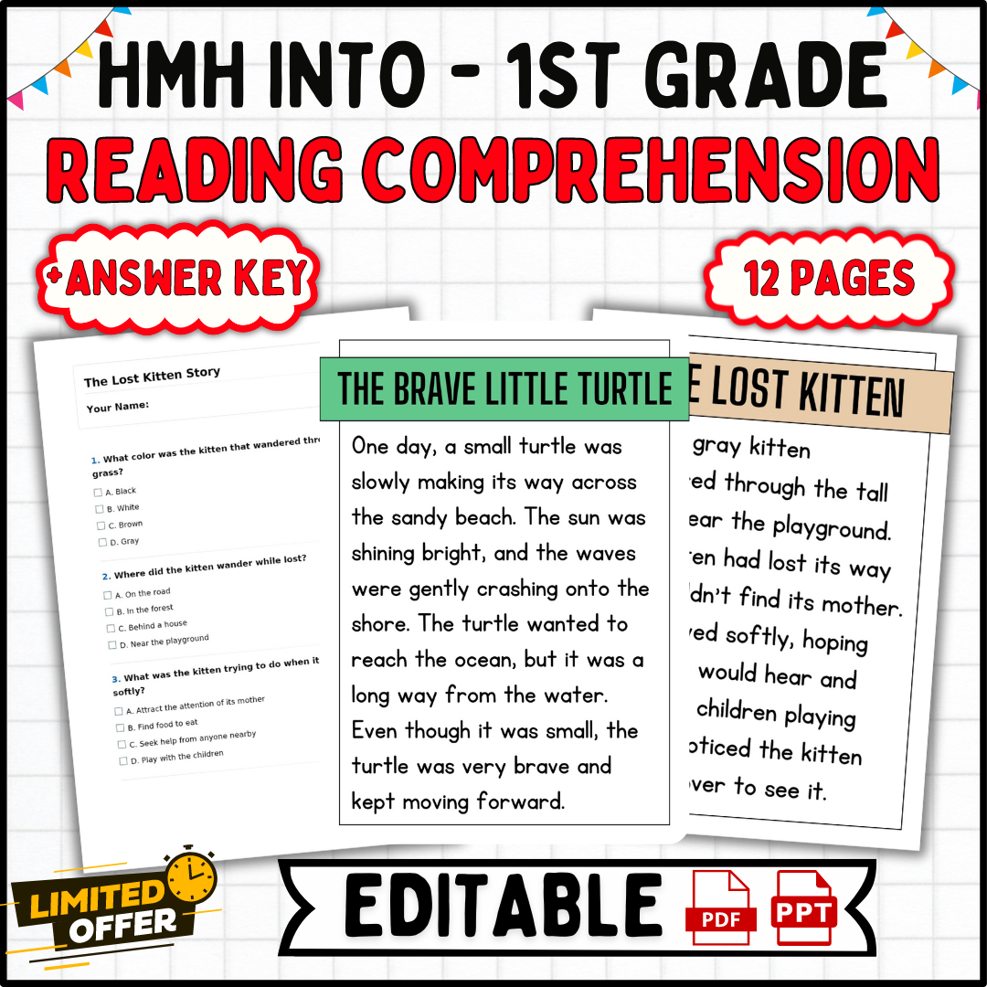 HMH Into Reading 1st Grade Comprehension Passages And Questions | ELA Worksheets