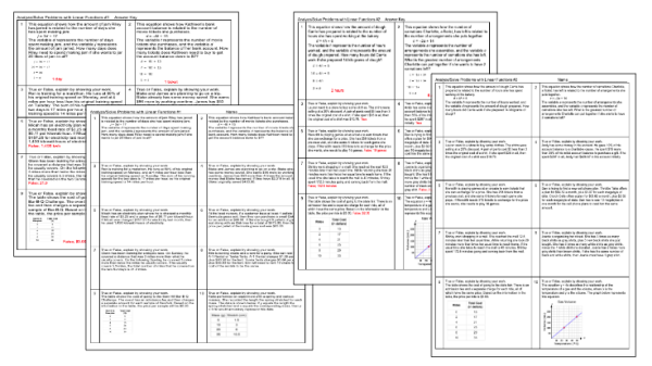 8th Math PA.A.2.2,PA.A.2.5 Analyze/Solve w/Linear Functions (Paper ...