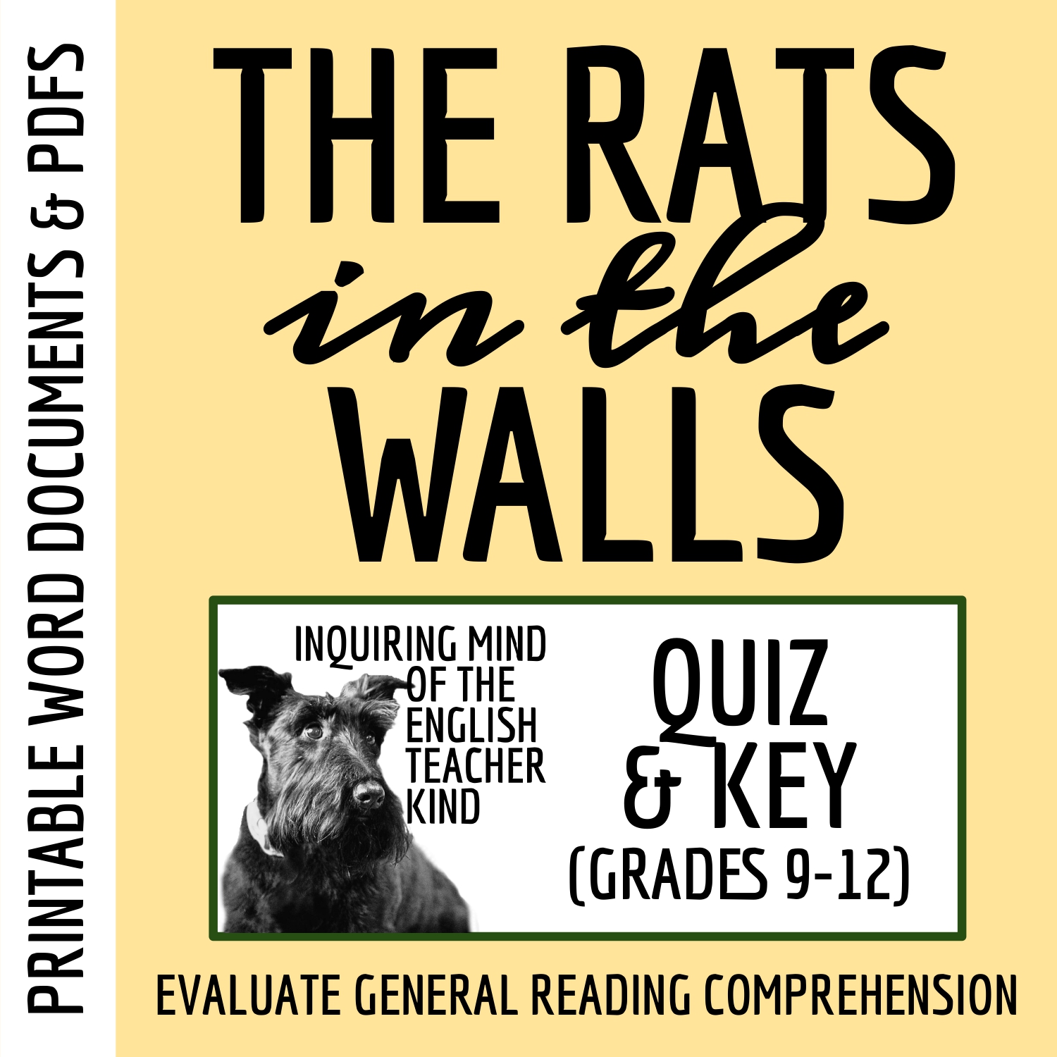 "The Rats in the Walls" by H.P. Lovecraft Quiz and Answer Key for High School