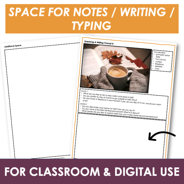 Find Someone Who Bingo + Speaking & Writing Prompts - ESL Fall ...