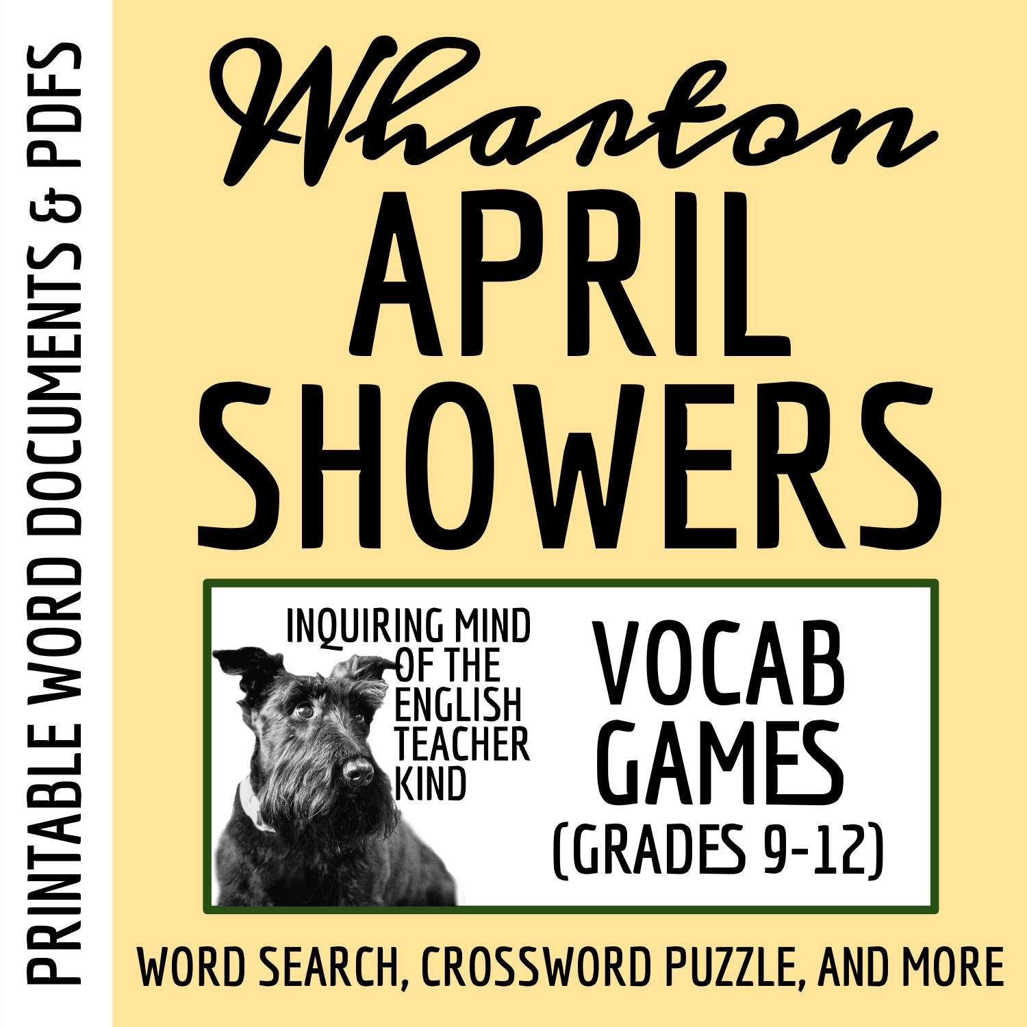 "April Showers" by Edith Wharton Vocabulary Games for High School