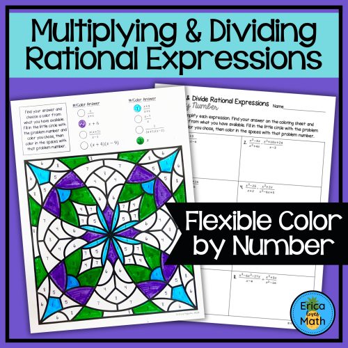 Multiplying & Dividing Rational Expressions Color by Number Activity ...