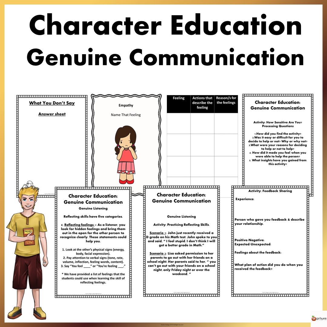 Character Education | Social Emotional Learning SEL Genuine Communication