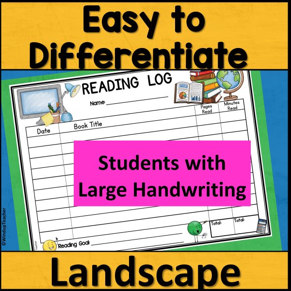 Library Book Reading Log Printable for Homework Folders - Reading Goal ...