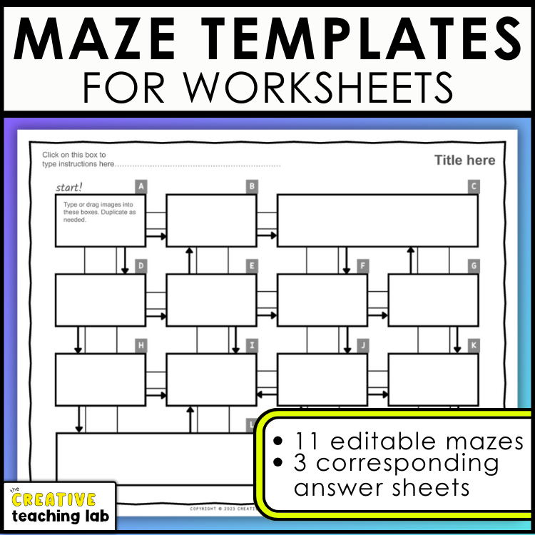 Editable Maze Templates for Worksheets