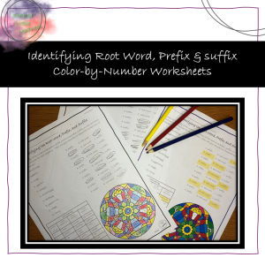 Identifying Root Word, Prefix, and Suffix - Color by Number Worksheets ...