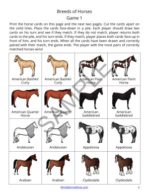 Breeds of Horses Matching Game - Made By Teachers