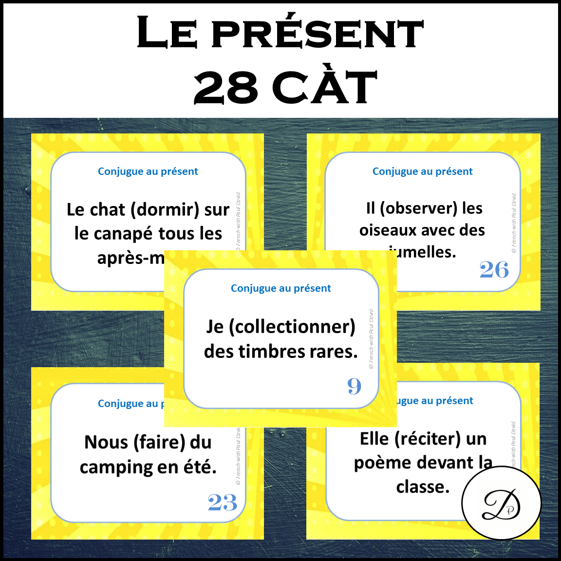 Le présent - 28 CÀT / French Present Task Cards