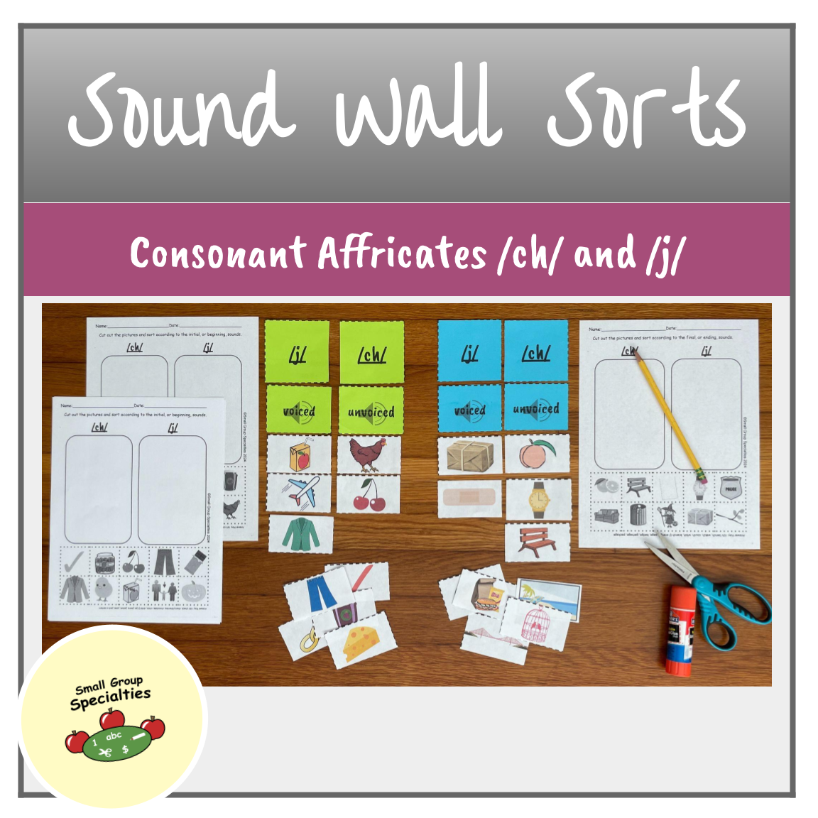 Sound Walll Picture Sorts - Affricates /ch/ & /j/