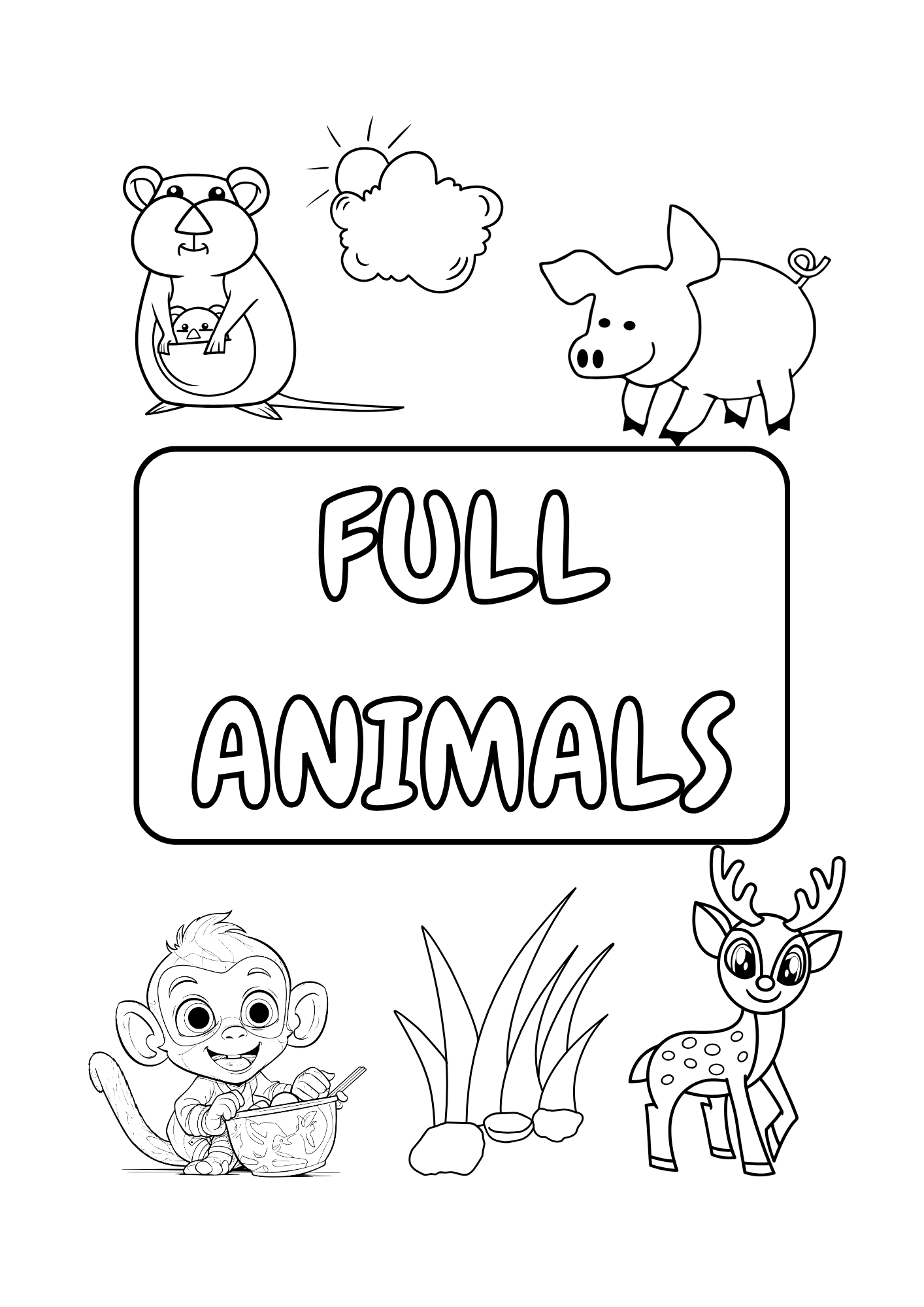 Fall Coloring Pages of Autumn Animals