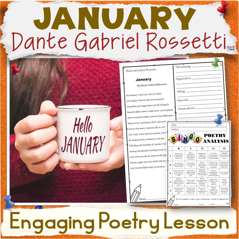 January Poem Lesson Winter Poetry Analysis Elements of Poetry Annotation Guide