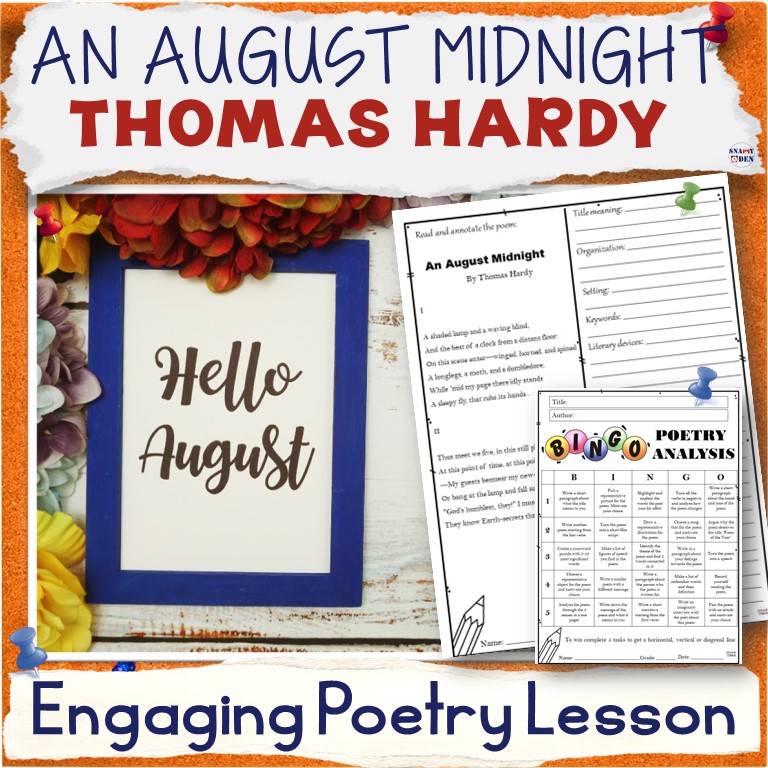 August Poem Lesson Summer Poetry Analysis Elements of Poetry Annotation Guide