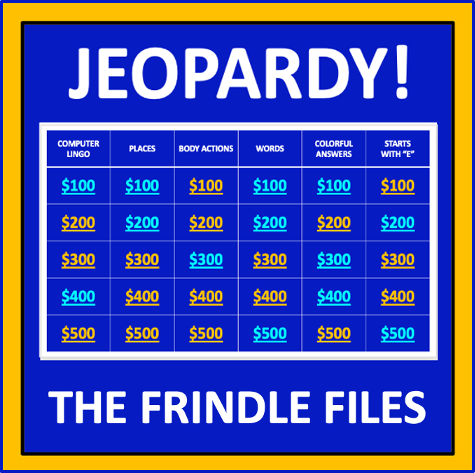 The Frindle Files Jeopardy - an interactive ELA game