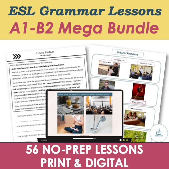 A1 Beginner to B2 ESL Grammar Lessons, Worksheets, Activities MEGA BUNDLE