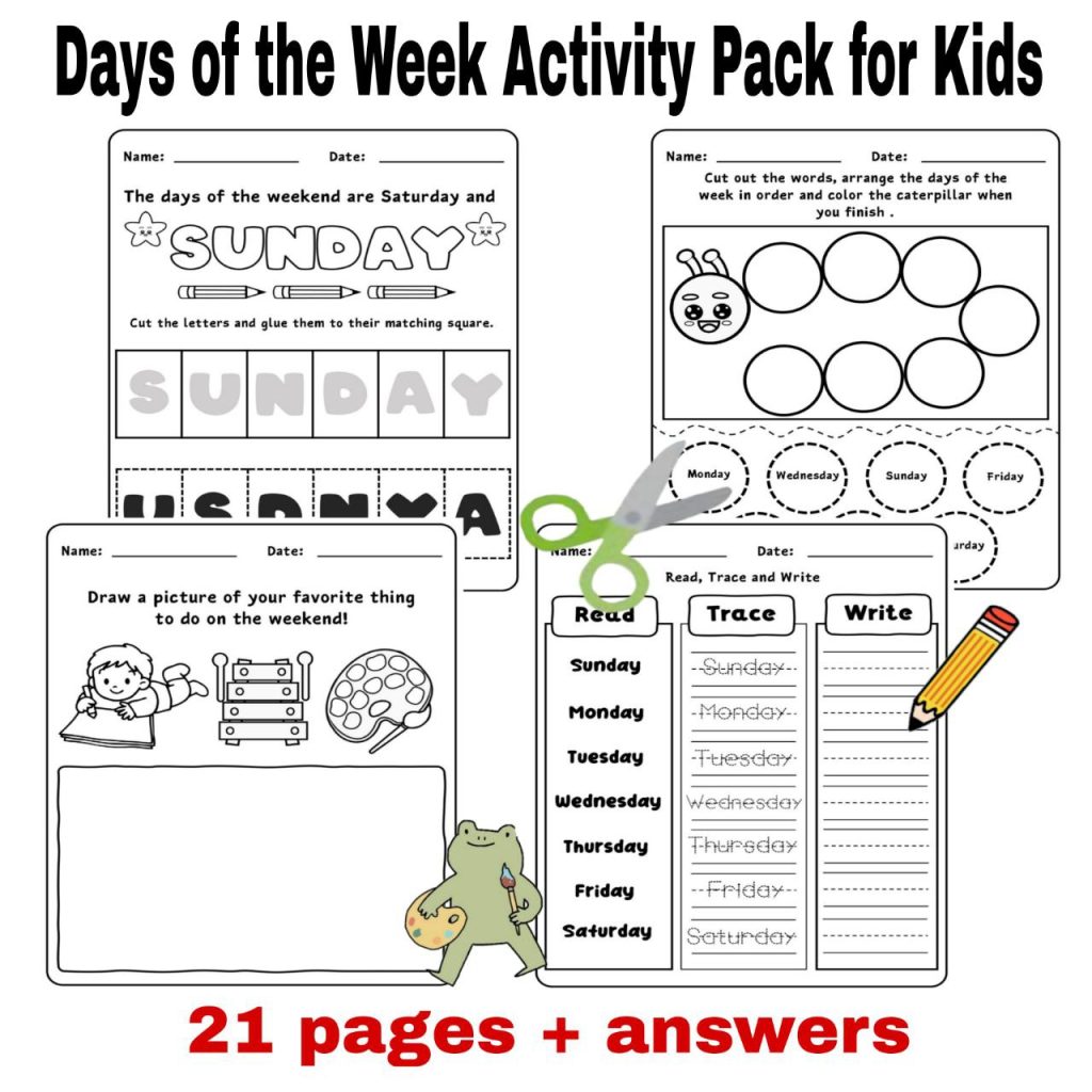 Days of the Week Activity Pack for Kids - Made By Teachers