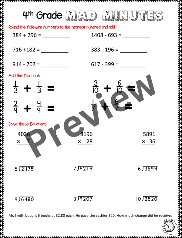 4th Grade Math Review | Multiplication, Division, Word problems ...