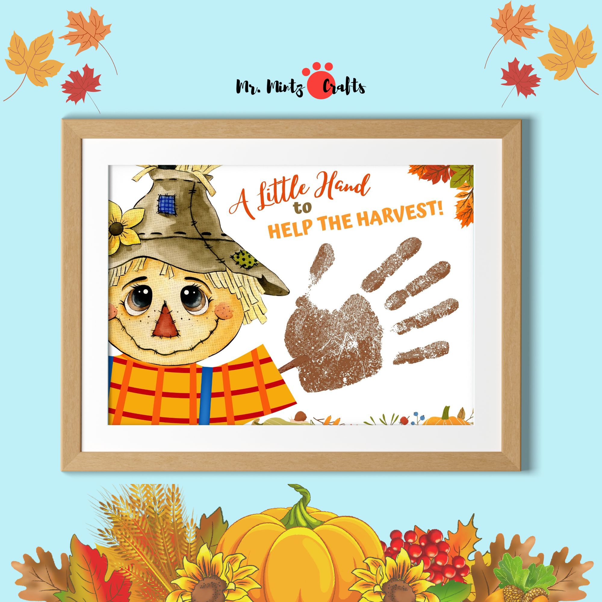 Harvest Handprint Scarecrow Craft - A Little Hand to Help the Harvest - DIY Kids’ Fall Art Project
