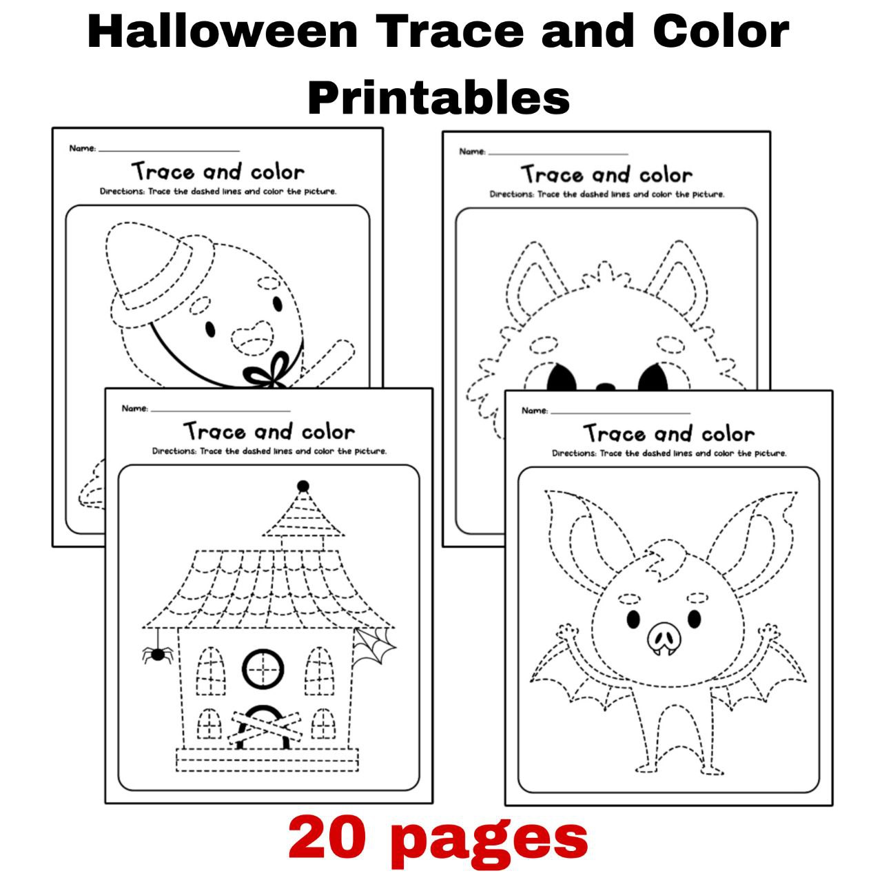 Halloween Trace and Color Printables