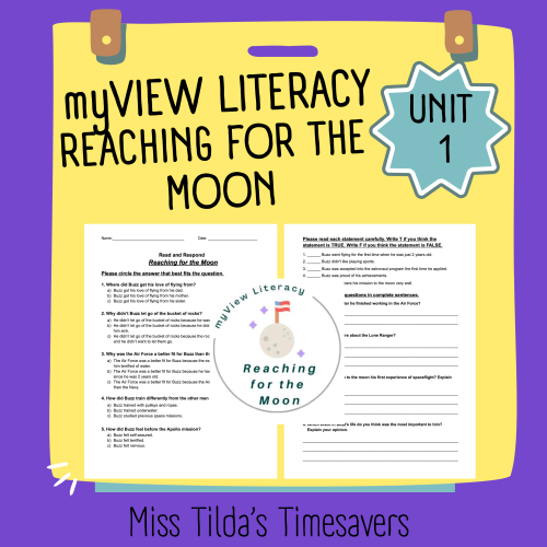 Reaching for the Moon - Read and Respond myView Literacy 4 - Made By ...