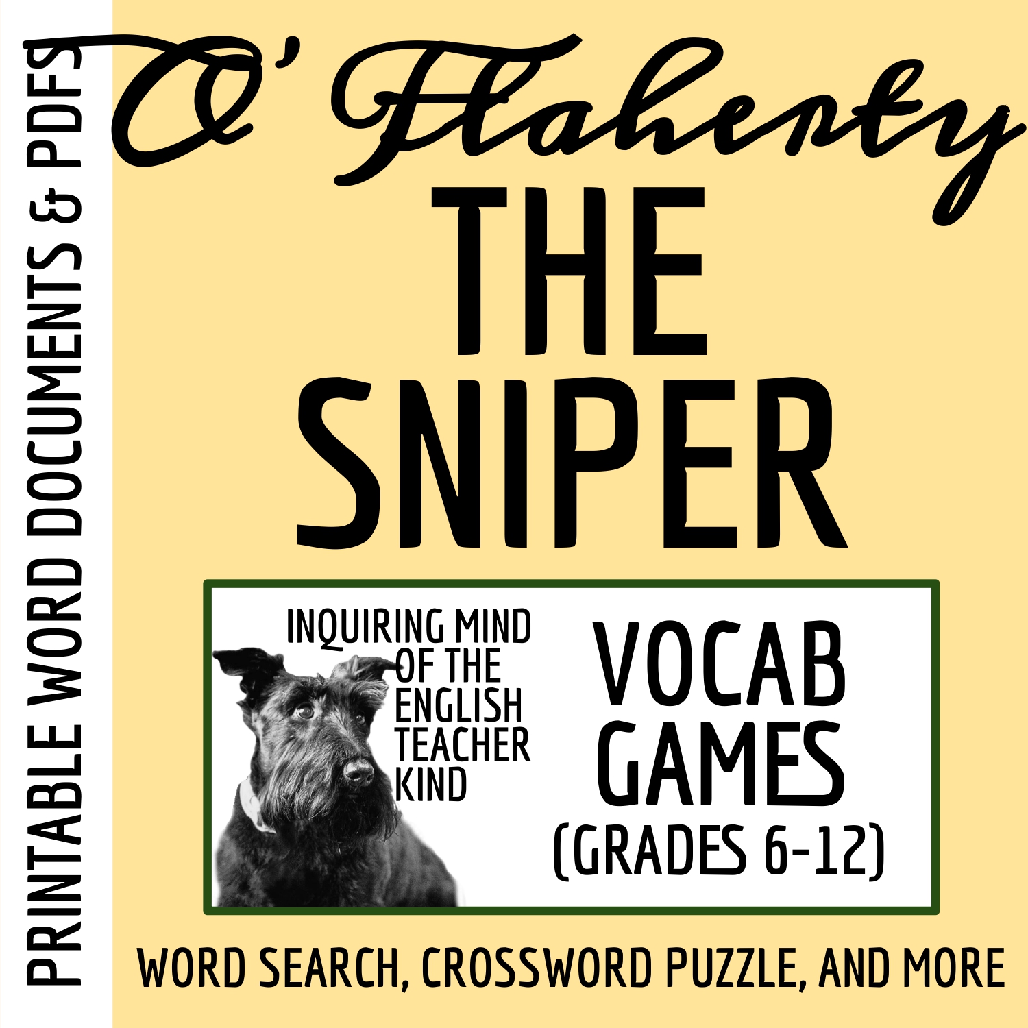 "The Sniper" by Liam O'Flaherty Vocabulary Games for High School