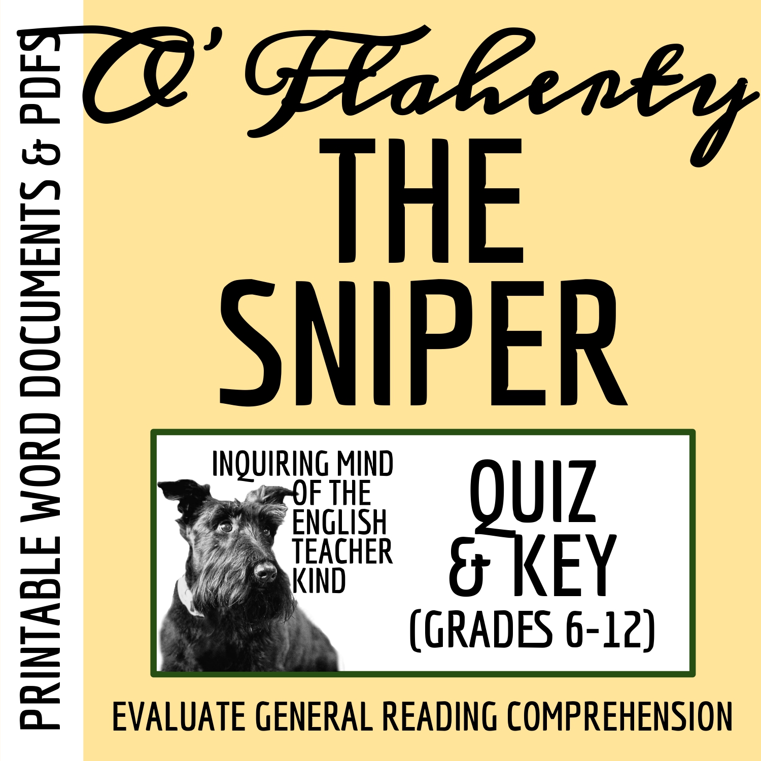"The Sniper" by Liam O'Flaherty Quiz and Answer Key for High School