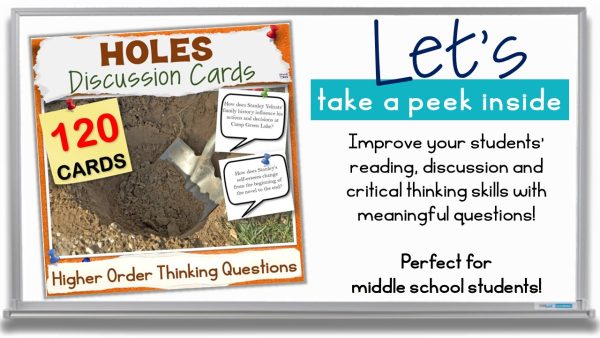 Holes Novel Study Discussion Questions Book Club Discussion Cards ...