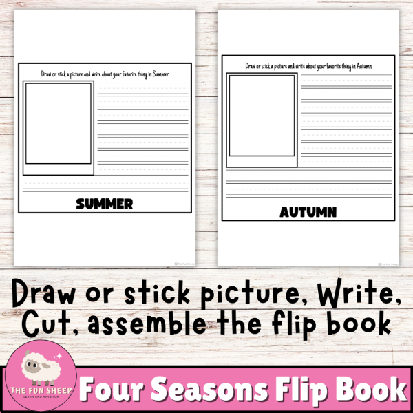 Four Seasons Flip Book | Seasons of the Year Craft Activity 4 Seasons ...