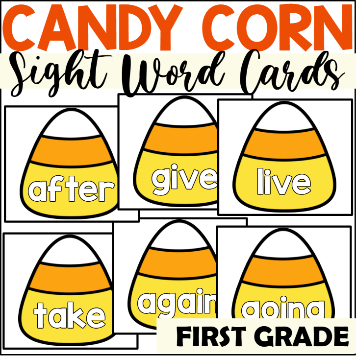 Candy Corn Sight Word Cards for First Grade