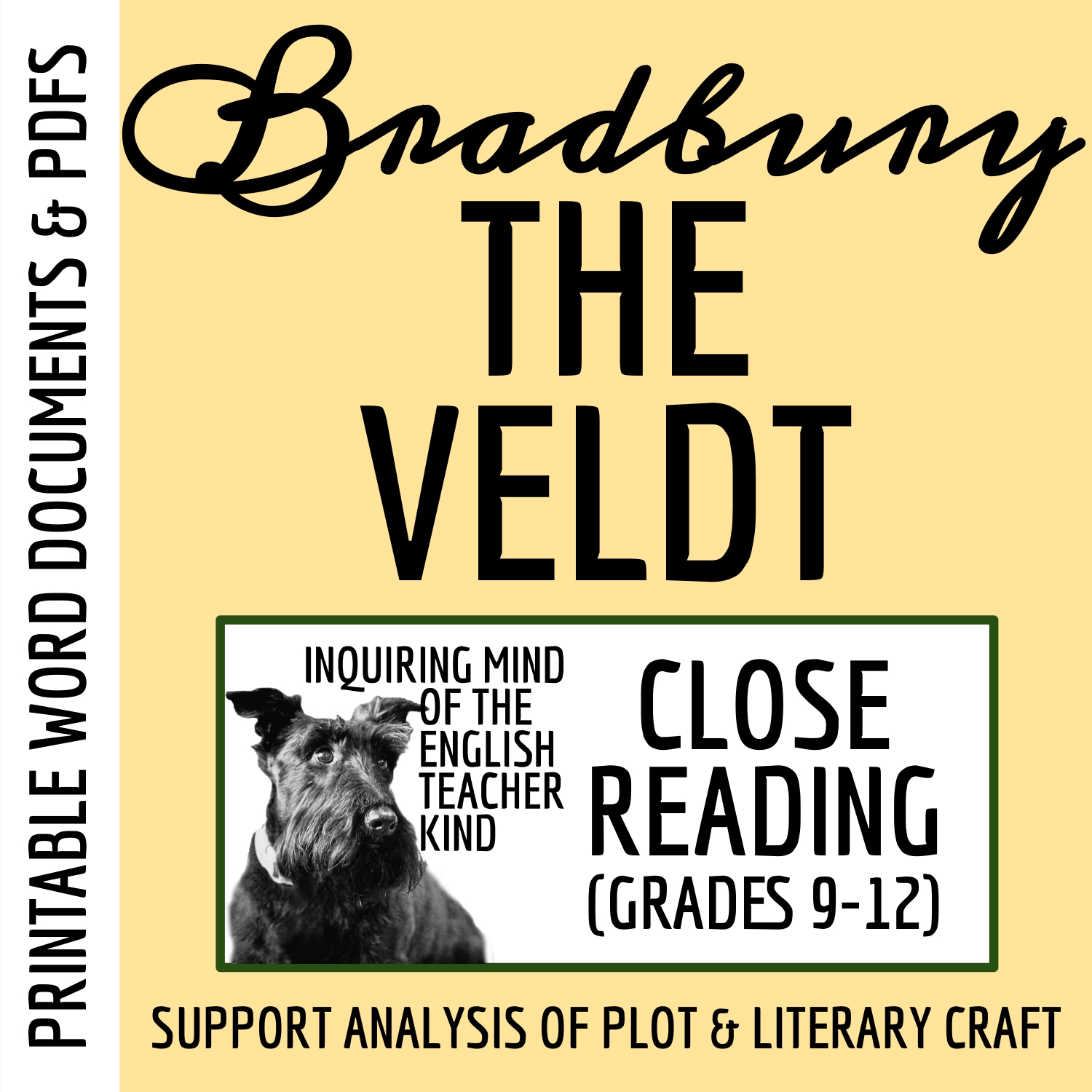 "The Veldt" by Ray Bradbury Close Reading Analysis Worksheet for High School