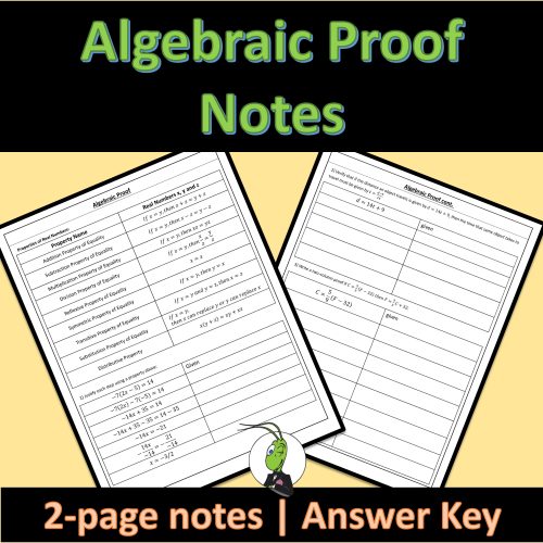 Algebraic Proofs Using Two Columns Geometry Guided Notes for Logic and ...