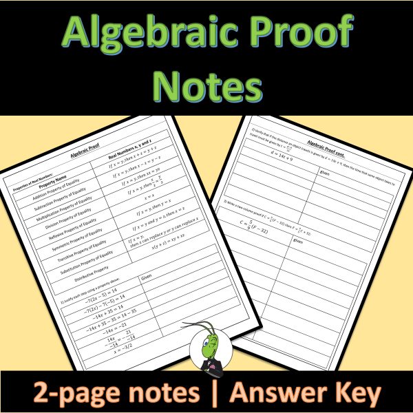 Algebraic Proofs Using Two Columns Geometry Guided Notes for Logic and ...