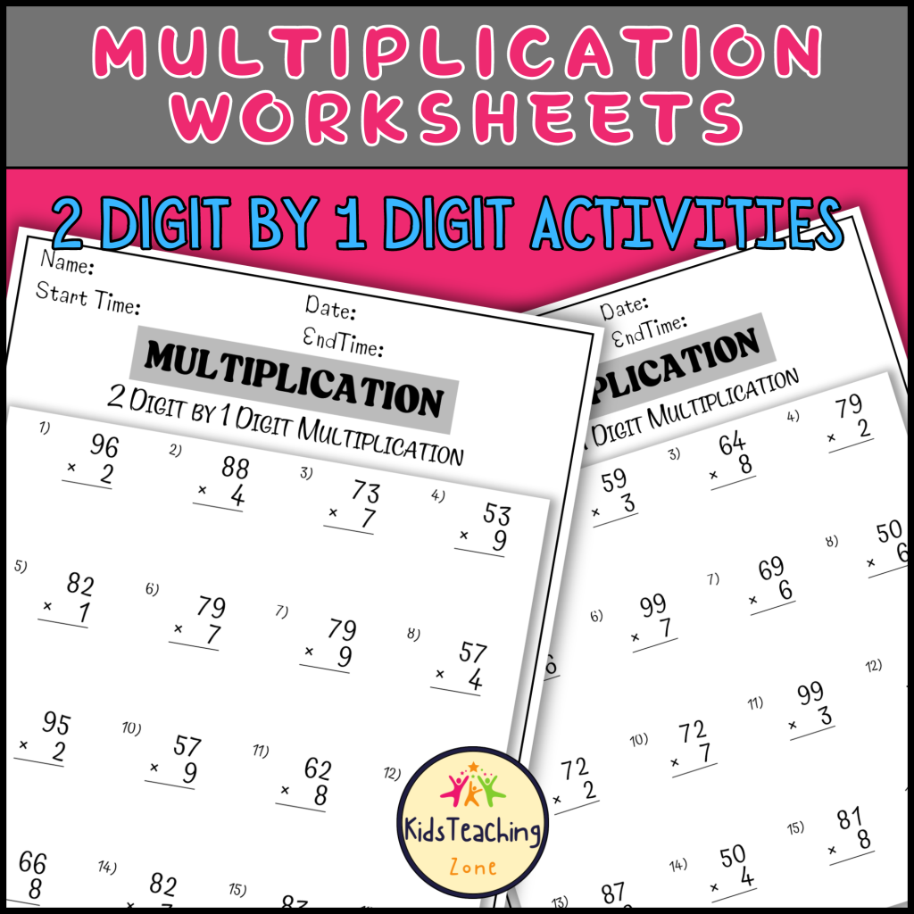 Single & Double Digit Multiplication Worksheets Bundle | Made By Teachers