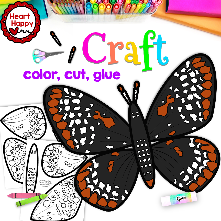 Maryland State Symbols | Butterfly Craft | Spring | Baltimore Checkerspot