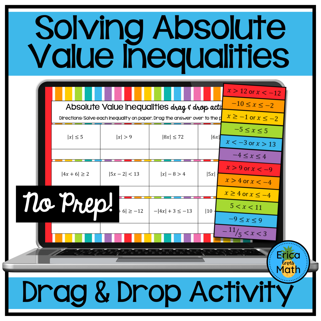 Solving Absolute Value Inequalities Digital Drag & Drop Activity | Made ...