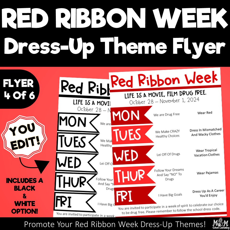 Red Ribbon Week Dress-Up Theme Flyer - Edit In PowerPoint (Style 4 of 6) | Made By Teachers Red Ribbon Week Dress-Up Theme Flyer - Edit In PowerPoint (Style 4 of 6) | Made By Teachers