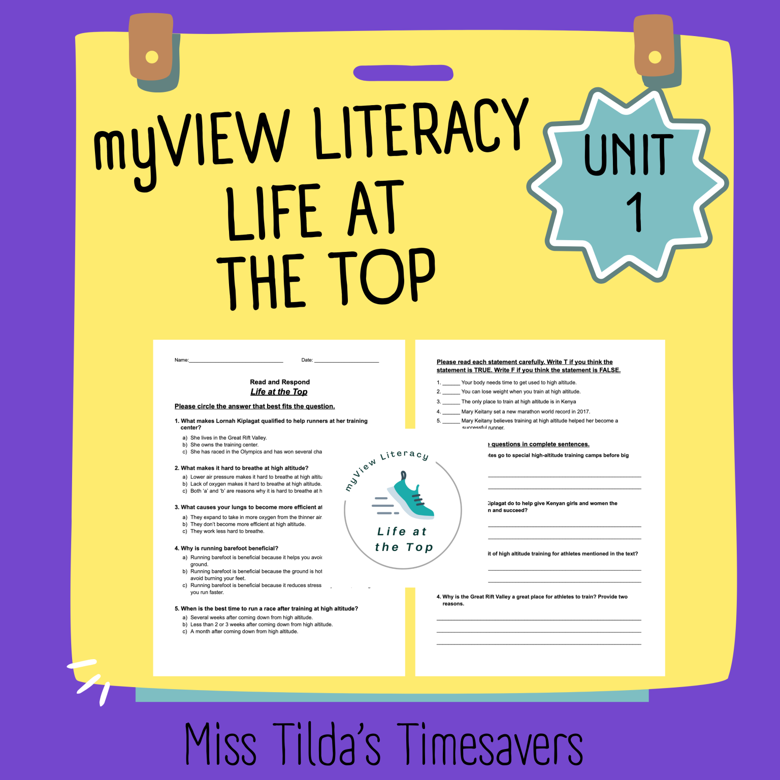 Life at the Top - Read and Respond myView Literacy 4 - Made By Teachers