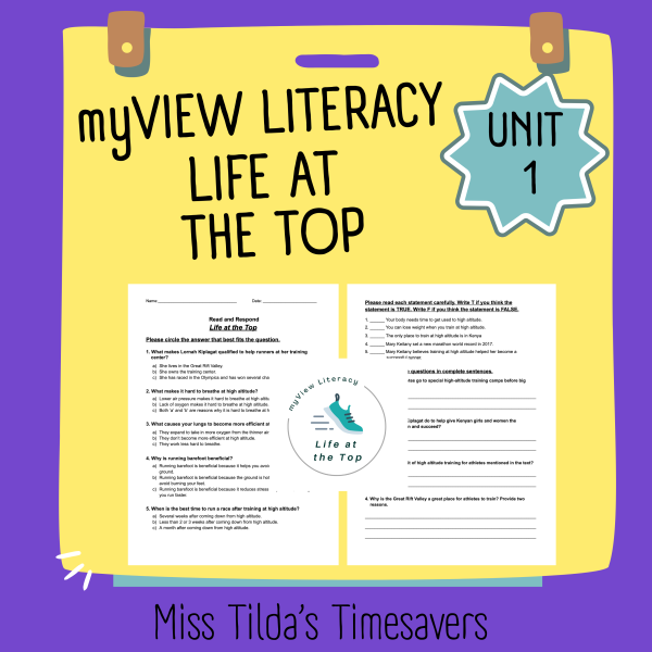 Life at the Top - Read and Respond myView Literacy 4 - Made By Teachers