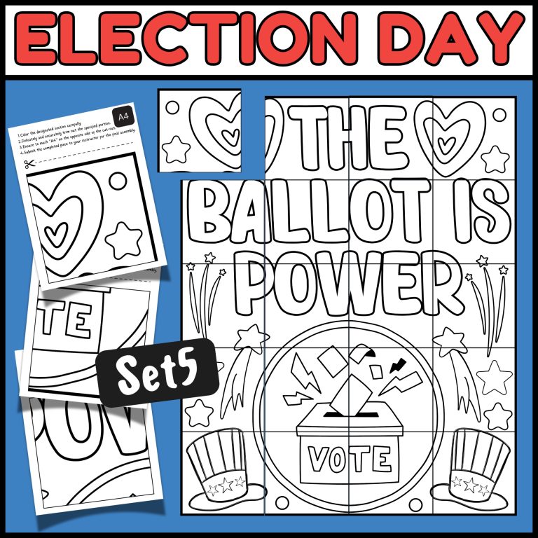 Election Day 2024 Collaborative Coloring Poster | Presidents Day ...
