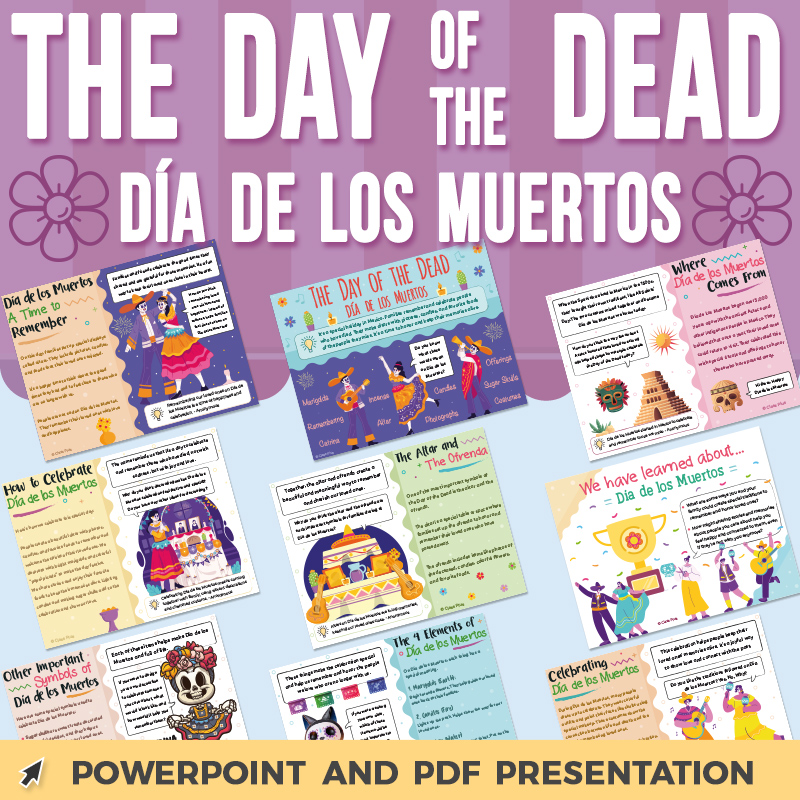The Day of the Dead, Día de los Muertos PowerPoint Presentation Discussion Q's