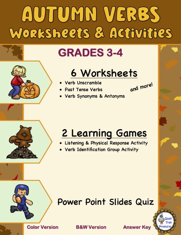 AUTUMN VERBS Worksheets and Activities