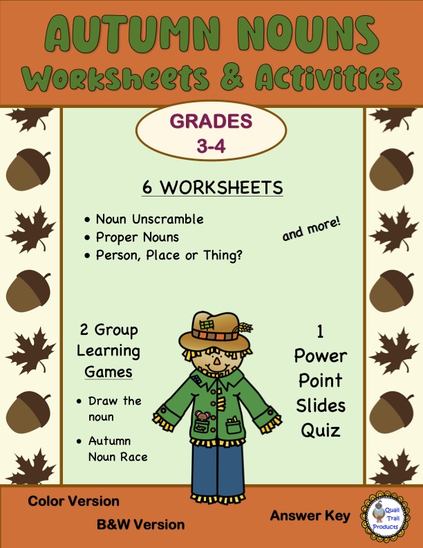 AUTUMN NOUNS Worksheets and Activities