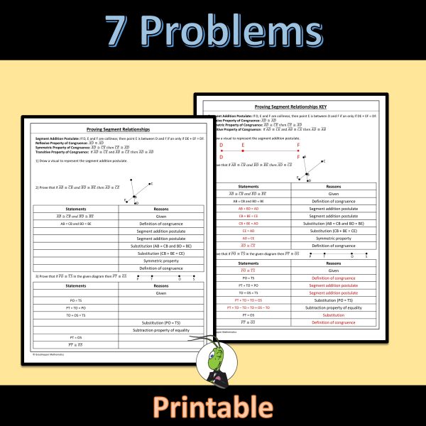 Proving Segment Relationships Geometry Guided Notes for Logic and ...