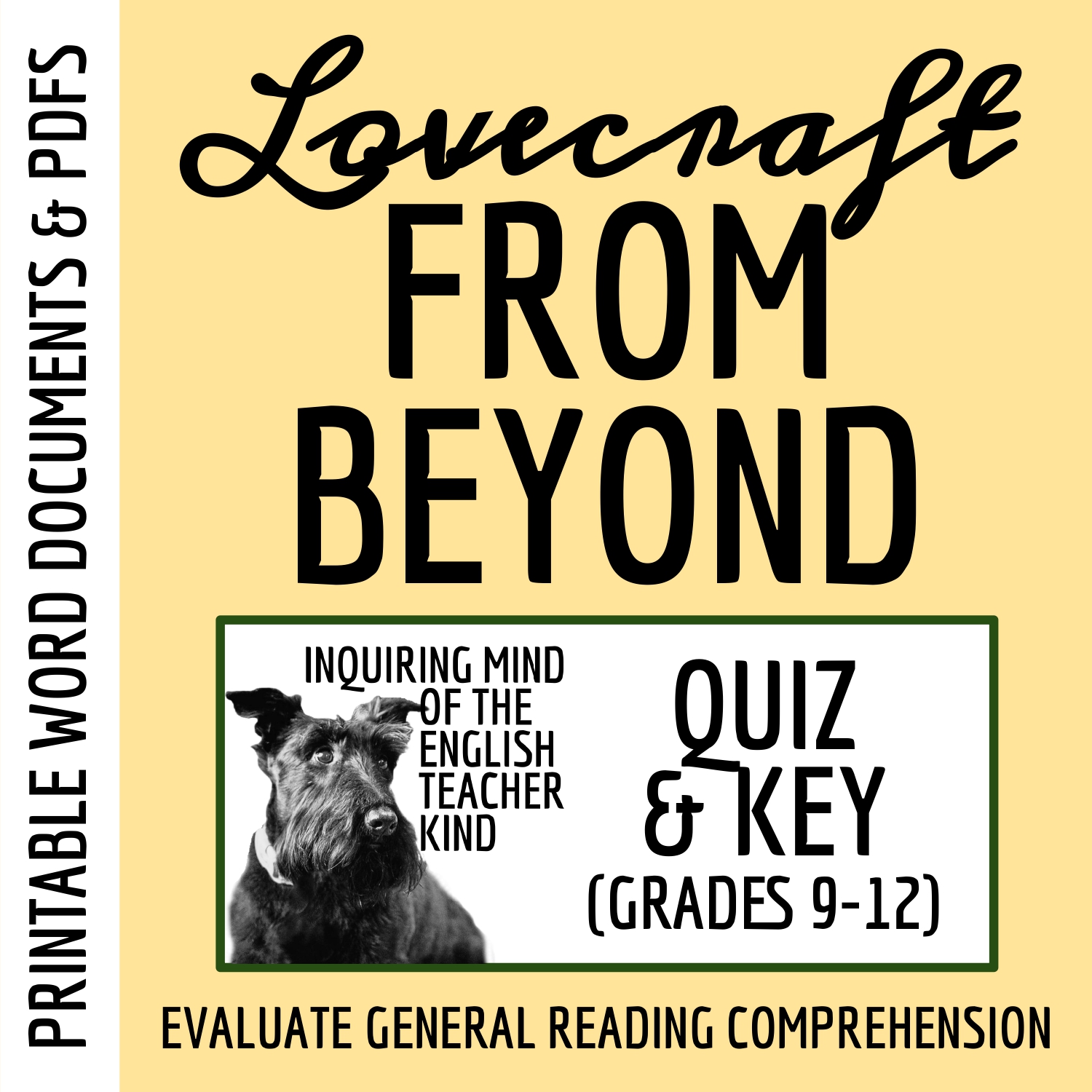 "From Beyond" by H.P. Lovecraft Quiz and Answer Key for High School