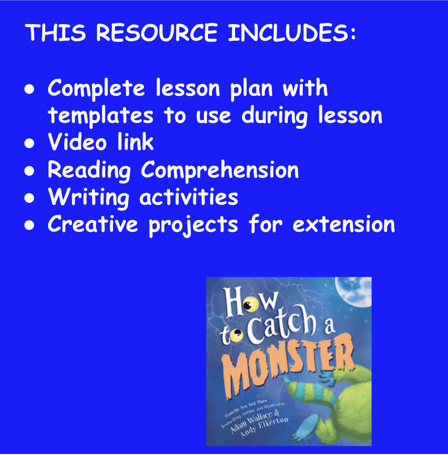Monster Lessons HOW TO CATCH A MONSTER - LESSON PLAN WITH ACTIVITIES/TEMPLATES TO USE ...